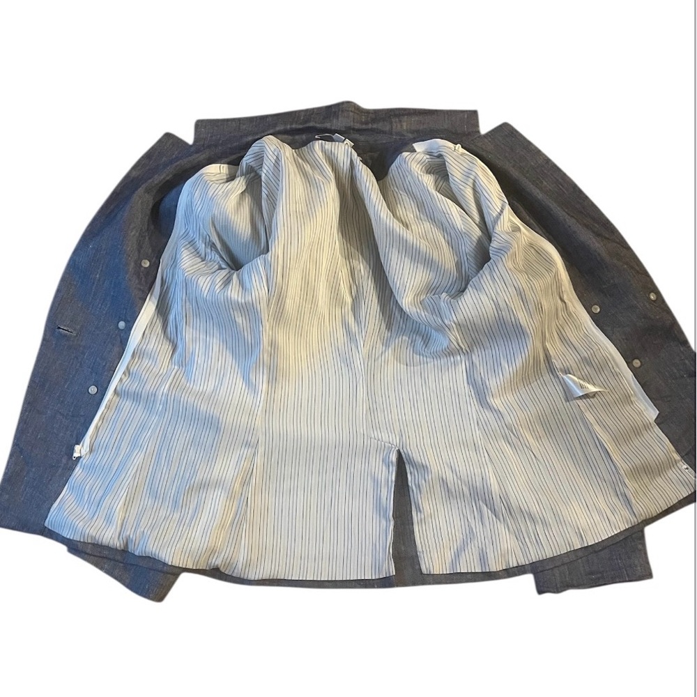 VERONICA BEARD LINEN BLEND TWILL BLAZER SIZE 10 - Picture 6 of 8